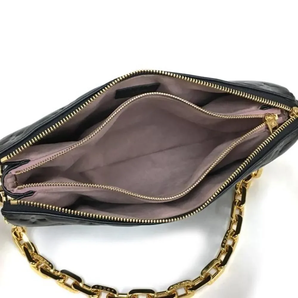 Louis Vuitton Coussin PM 2 Way Chain Shoulder Bag Leather Monogram Noir Black
